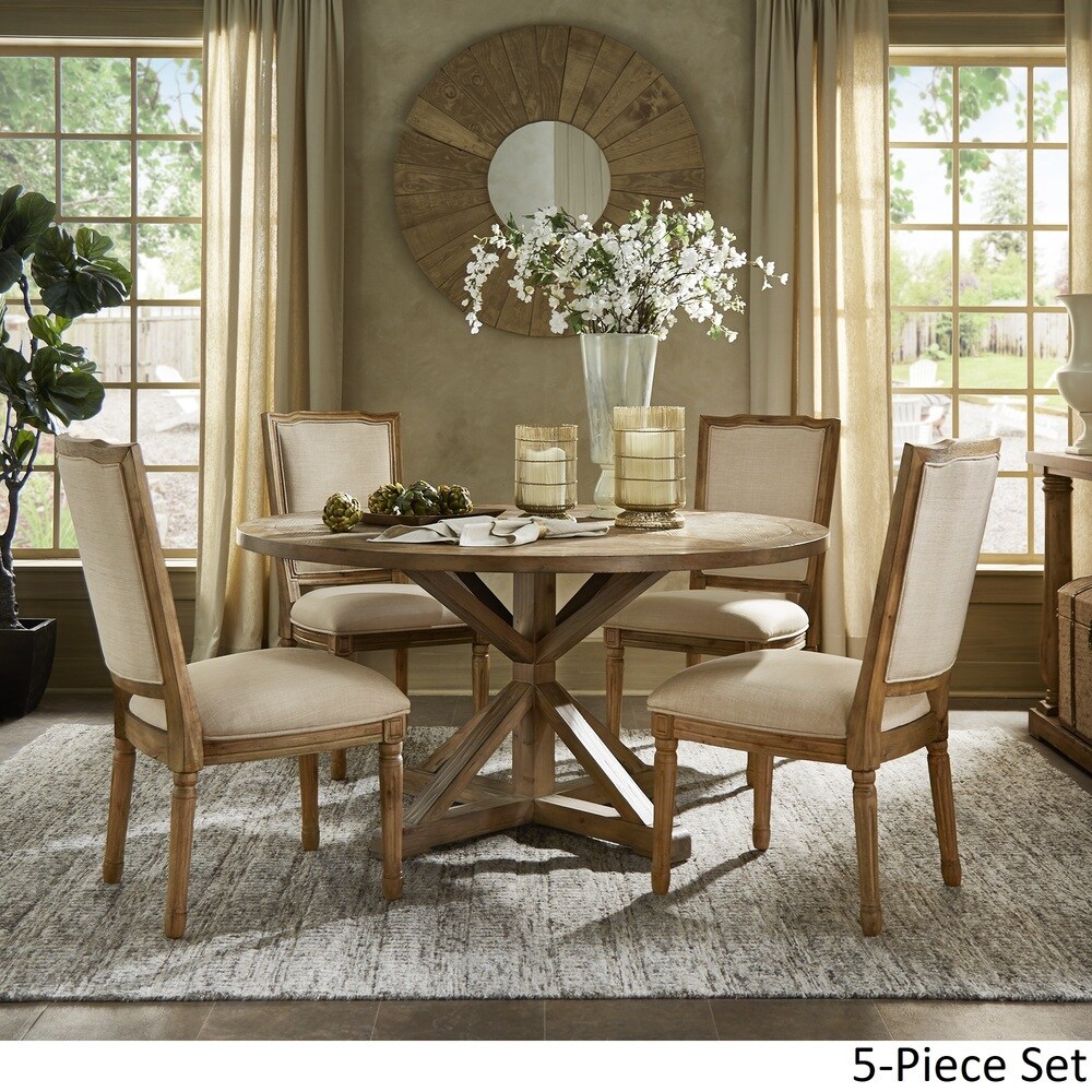 Deana Round Dining Set with Ornate Back Chairs by iNSPIRE Q Artisan