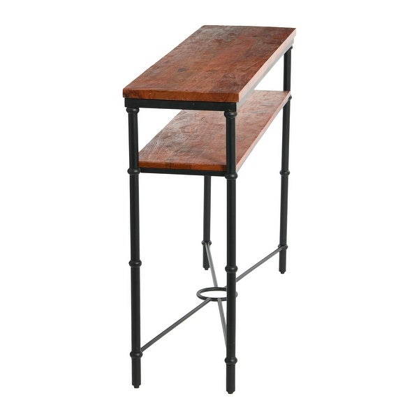 Saratoga Rustic Solid Wood and Iron Console Table