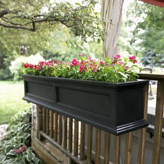 Mayne Fairfield 60 in. x 11 in. Self-Watering Black Polyethylene Window Box 5824B