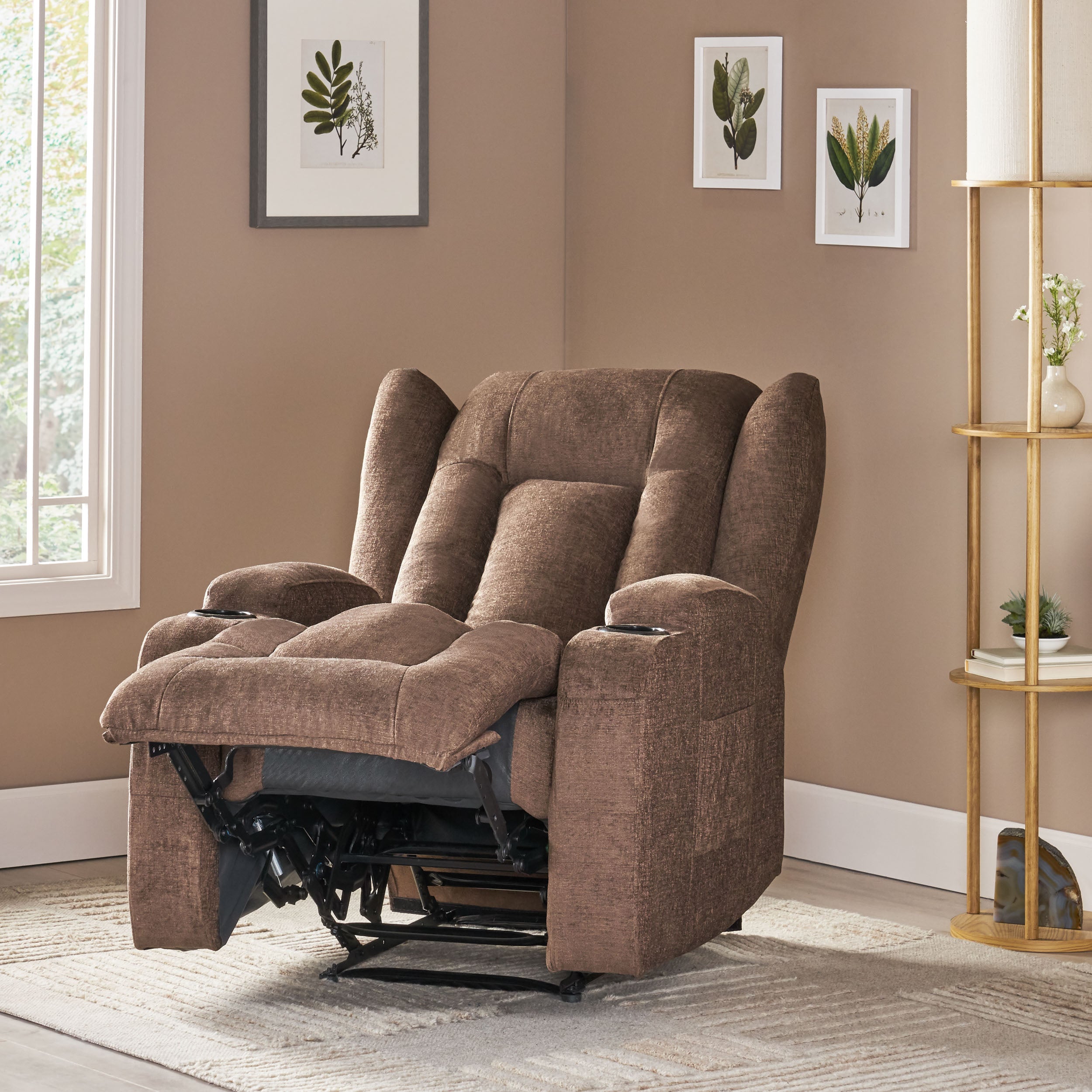 Ellerslie Contemporary Pillow Tufted Massage Recliner