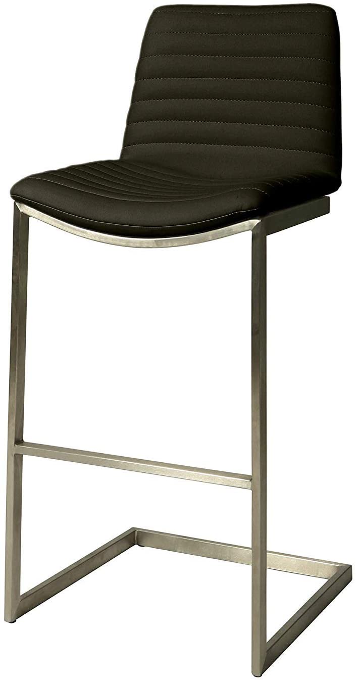 Strange DNA Buxton Stool Bar Height - Elegant Design Stainless Steel Frame Bar Stool - Modern Flair Seat Furniture for Dining Room， Kitchen， Bars or More (Pu Black， 30)