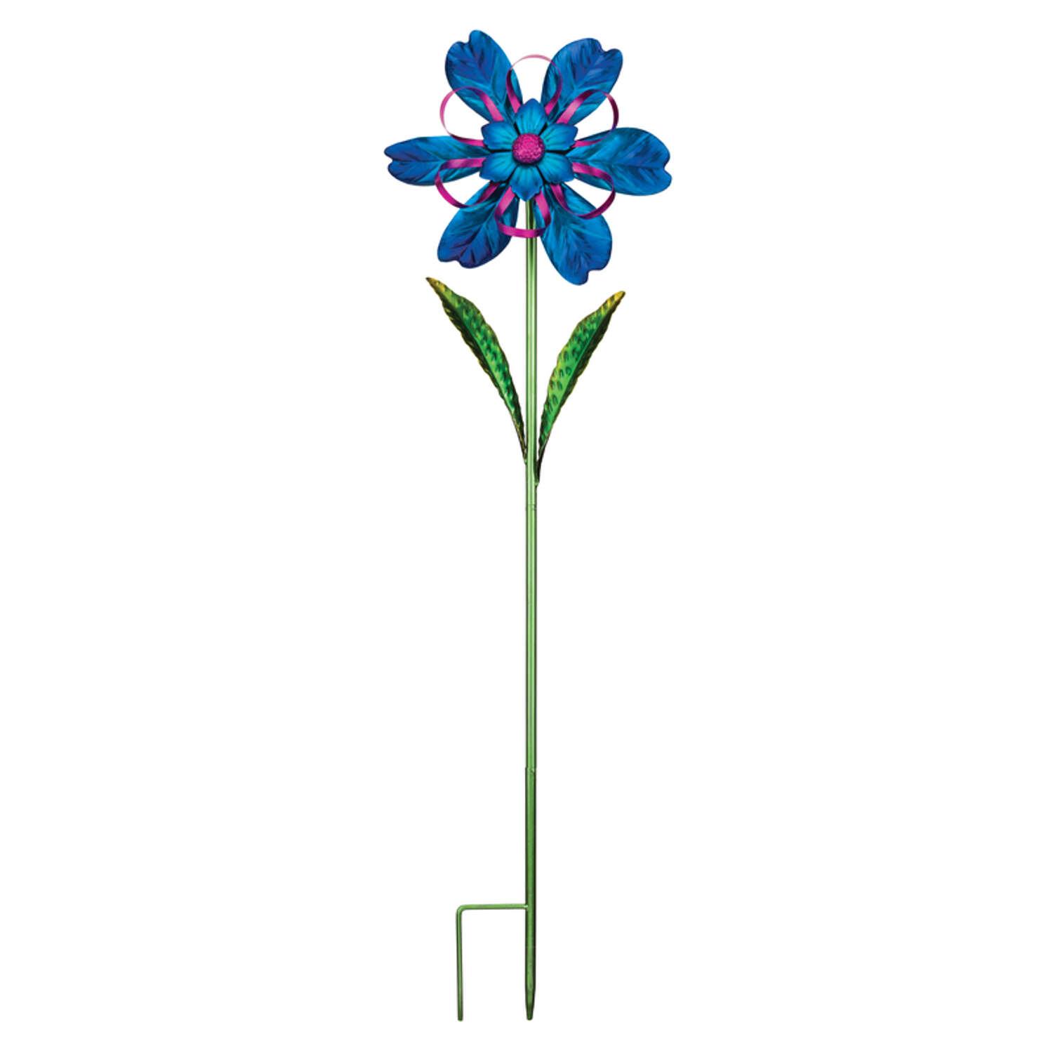 Regal Art and Gift Assorted Metal 36 in. H Flower Ribbon Garden Stake Spinner