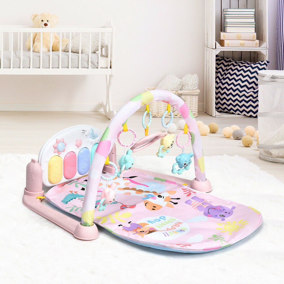 Baby Play Mat, Kick and Play Gym with Detachable Piano