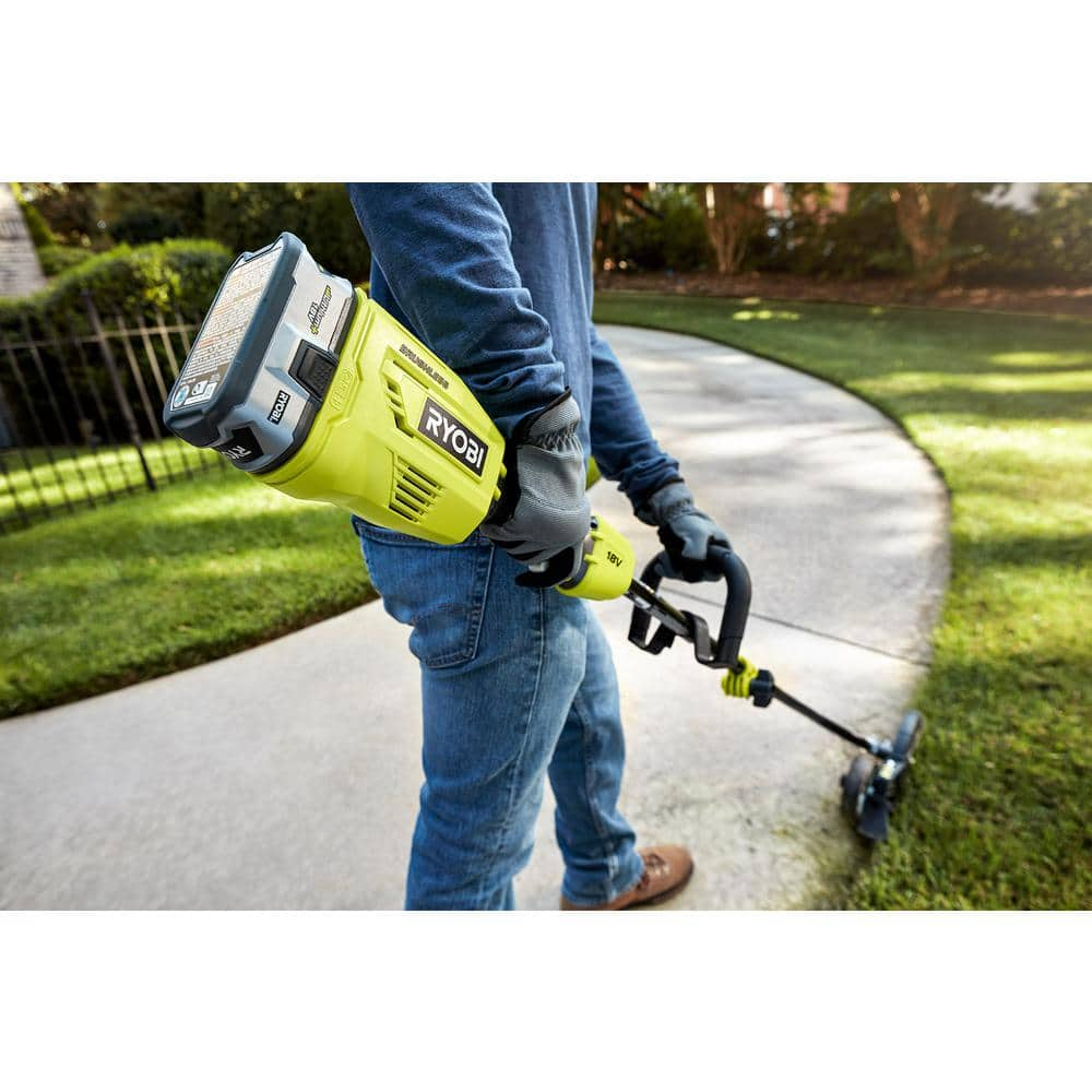 RYOBI ONE+ 18V Brushless 15 in. Cordless Attachment Capable String Trimmer with 4.0 Ah Battery and Charger P20110