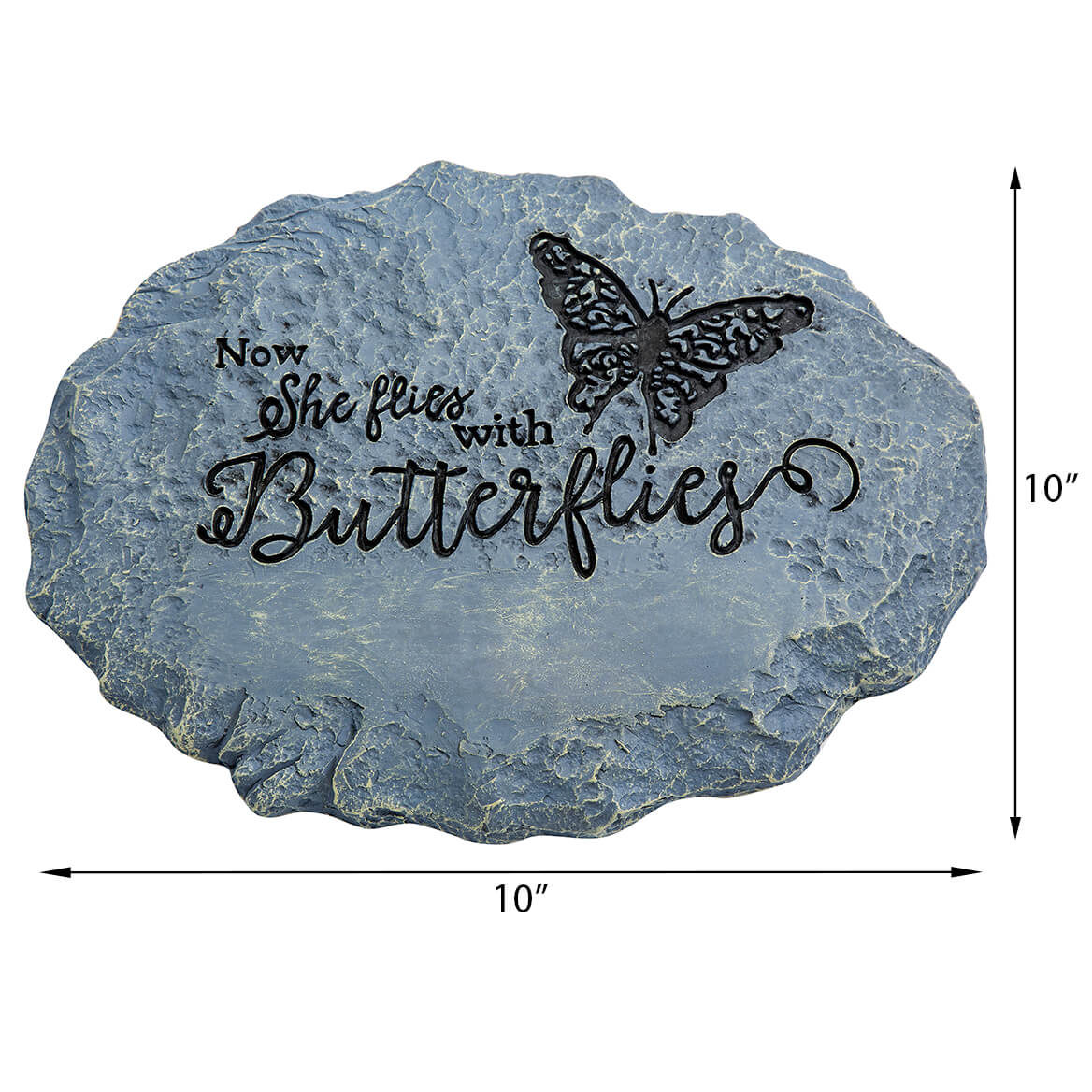 Butterfly Memorial Stone, Remembrance Garden Stone, Gray, 10-Inch