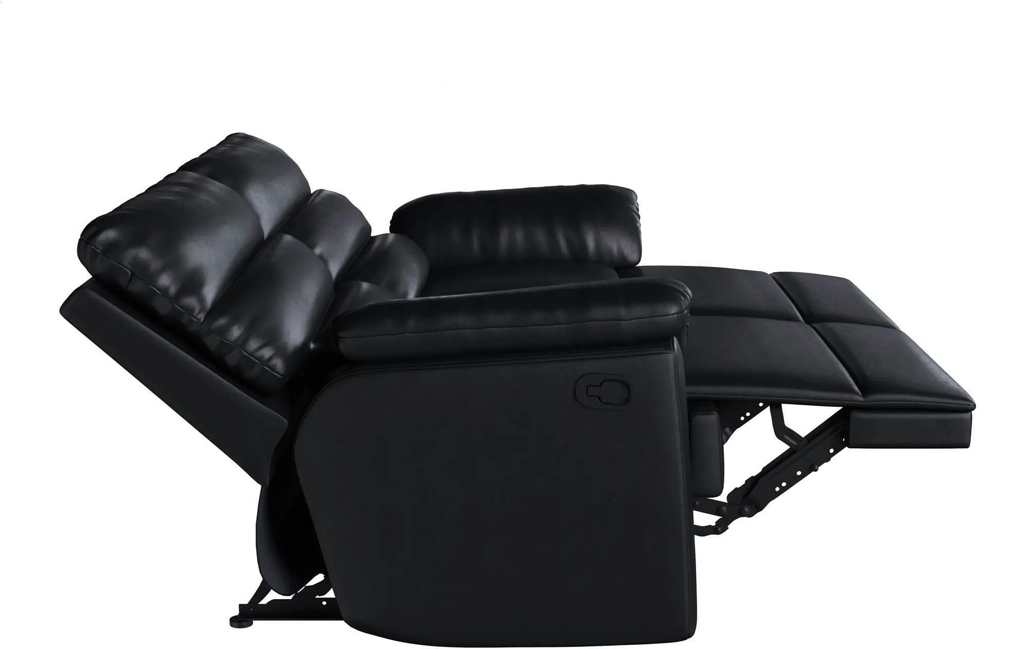 Baylor Black Push-Back Reclining Loveseat