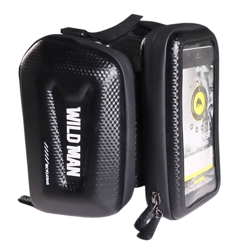 New Image WILD MAN Bicycle Bags Front Beam Frame MTB Bike Bag Touch Screen Top Tube Mobile Phone Bag For Cycling Accessories