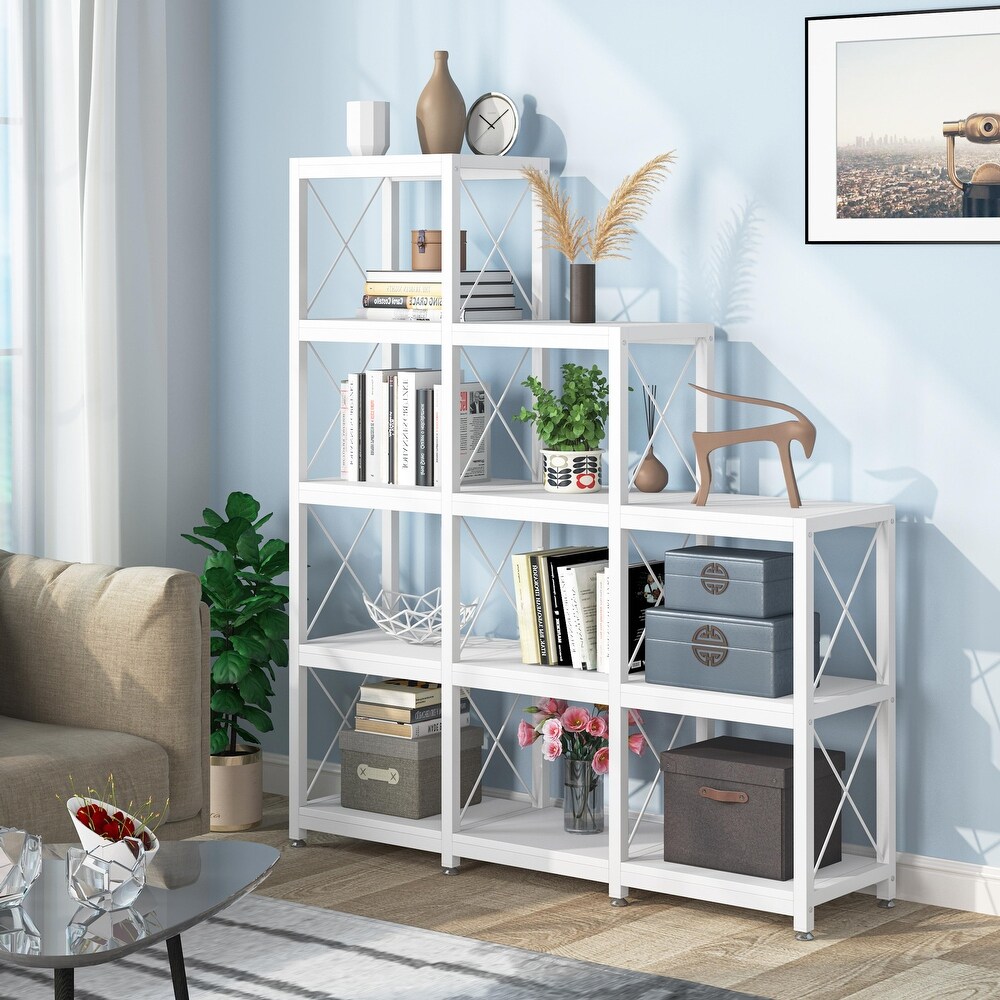 Etagere Bookcase  Industrial Ladder Corner Bookshelf，Display Shelf Storage Organizer