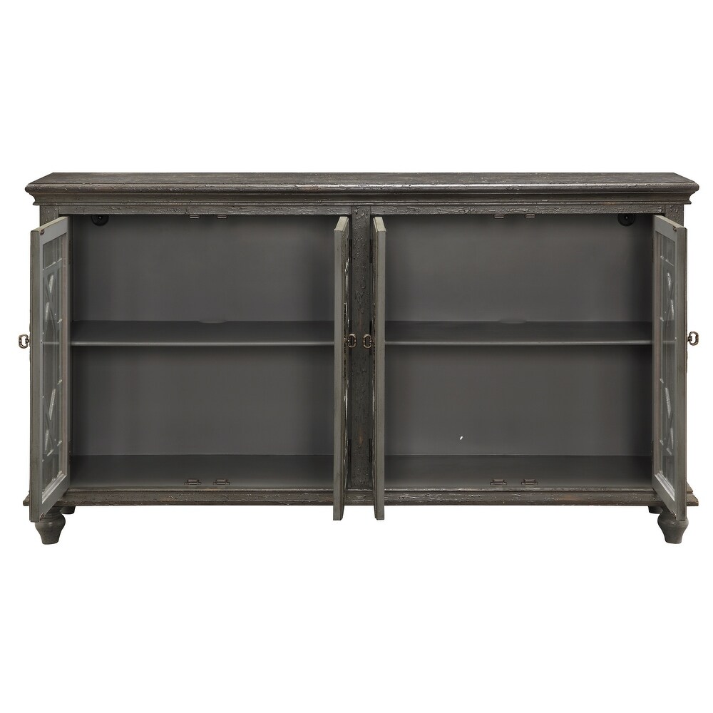 Somette Joplin Texture Grey Four Door Media Credenza