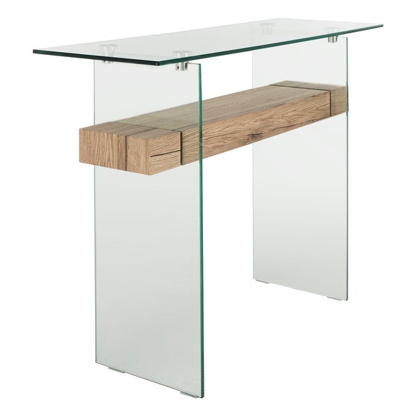 SAFAVIEH Kayley Modern Rectangular Natural/ Glass Console Table - 39.4