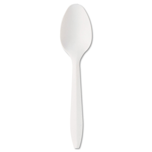 Boardwalk Mediumweight Polypropylene Cutlery， Teaspoon， White， 1000/Carton (SPOONMWPP)