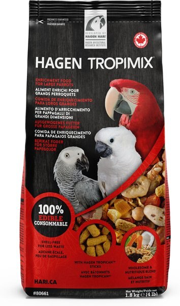 Tropimix Large Parrot Bird Food， 4-lb bag