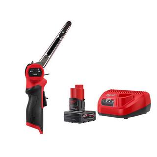 MW M12 FUEL 12V Lithium-Ion Brushless Cordless 12 in. x 18 in. Bandfile with XC 4.0Ah Battery and Charger 2482-20-48-59-2440