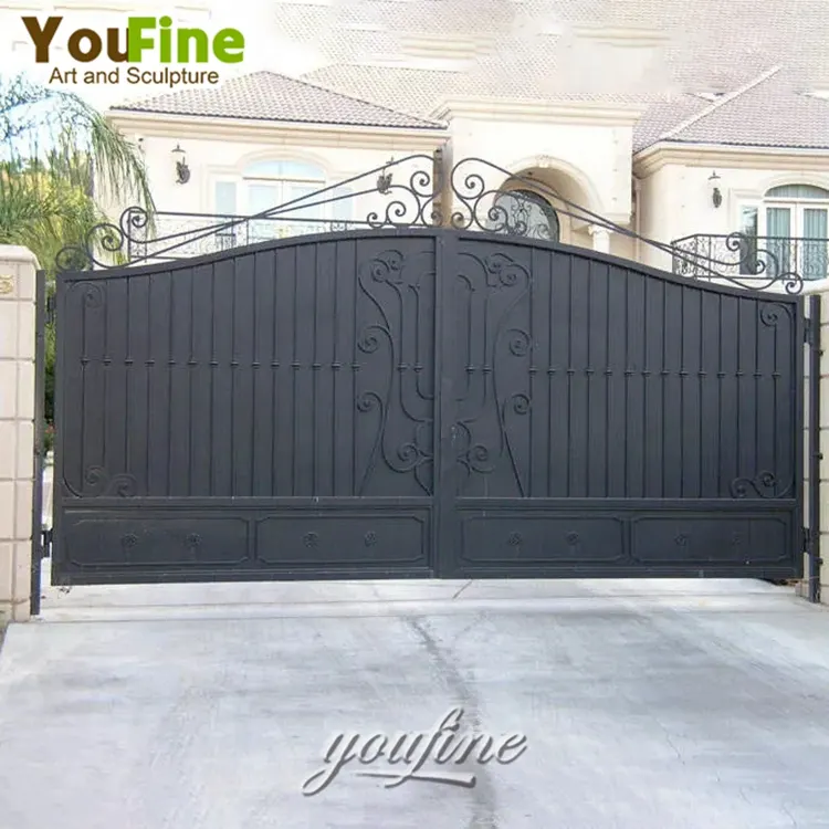 Custom Good Quality House Main Wrought Iron Gate Design