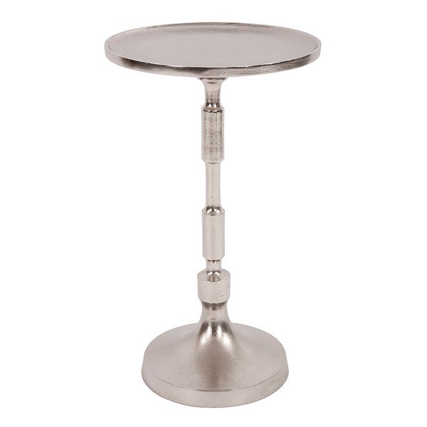 Silver Orchid Terry Candlestick Pedestal Accent Table