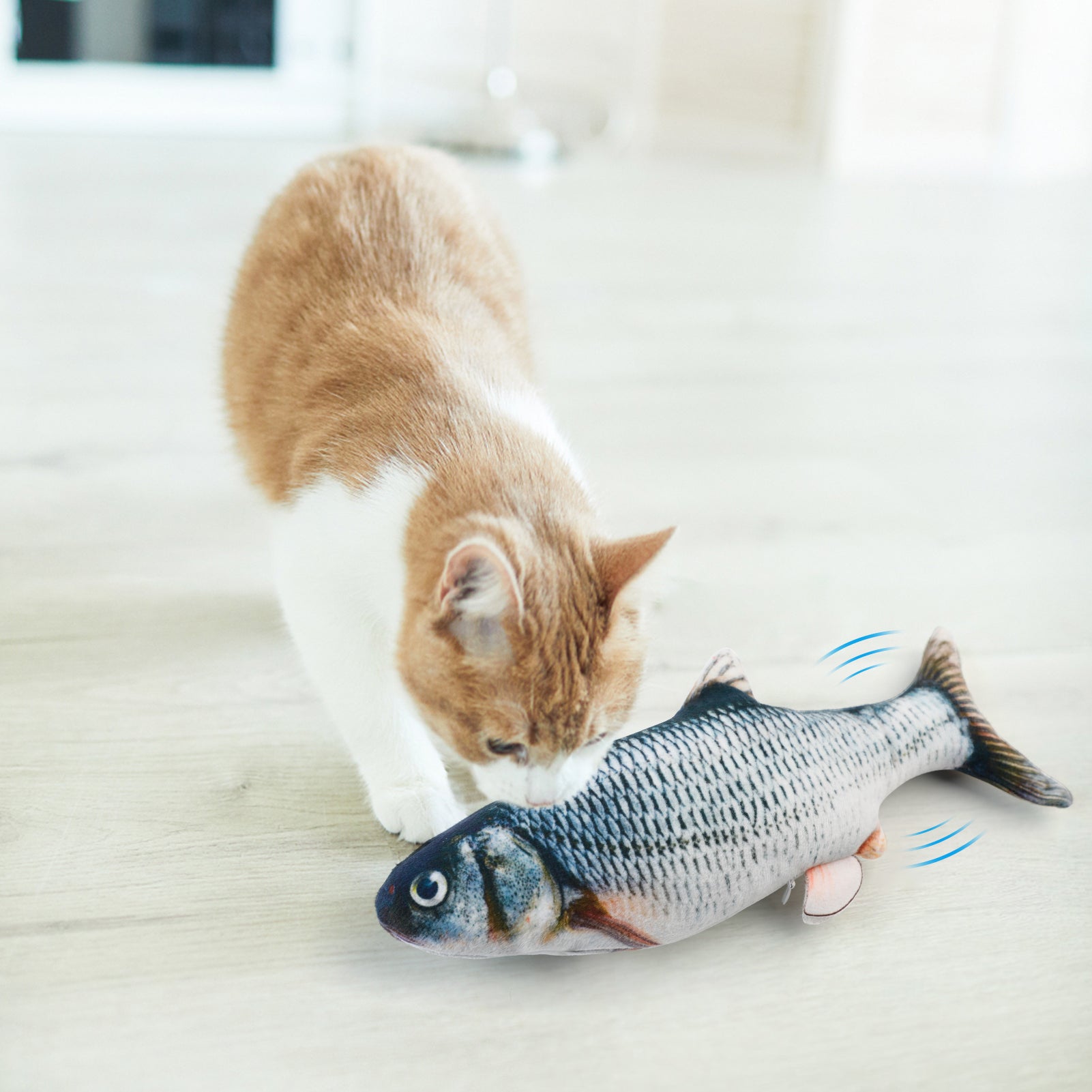 Legendog Electric Moving Fish Cat Toy Motion Cat Bite Toy Wiggle Fish Catnip Toys Interactive Pet Chew Toy for Kitten