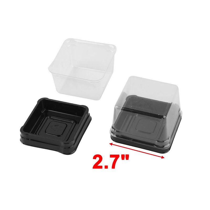 Plastic Bakery Moon Cake Boxes Container Holder Cover 50pcs Black