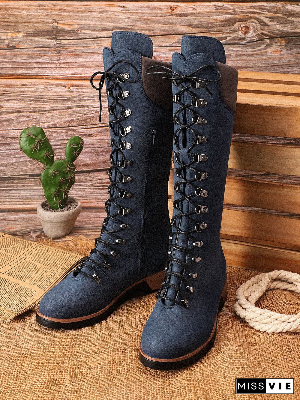 Retro Suede Zipper Martin Combat Boots