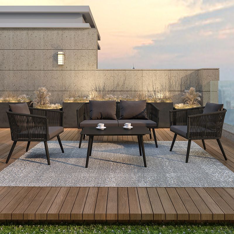 Flash Furniture Kierra All-Weather Patio Conversation 4-piece Set