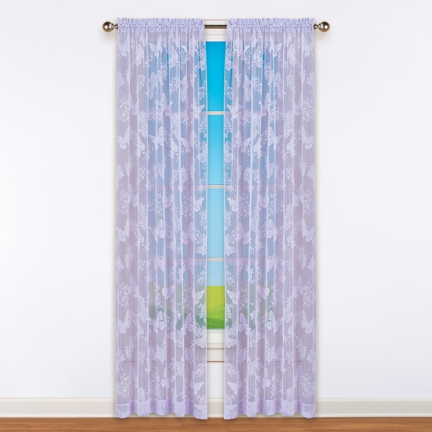 Collections Etc Butterfly Lace Drapes