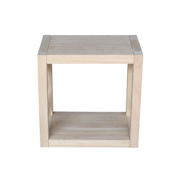 Hampton Solid Wood Narrow End Table Unfinished International Concepts