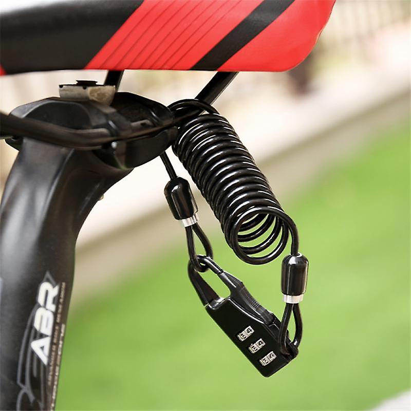 Helmet Lock Portable Steel Cable Lock 3 Digit Password Combination Bicycle Helmet Lock Mountain Bike Wire Lock Bike Accessories