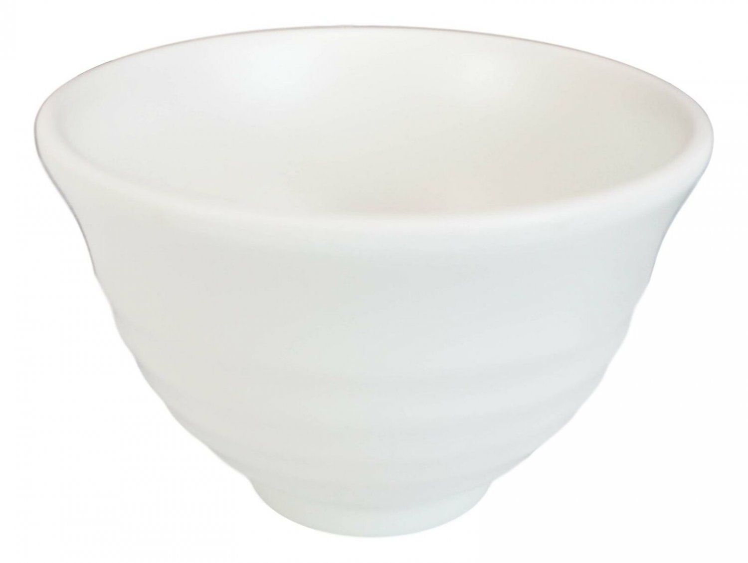 1 Contemporary Ridged Matte White Jade Melamine Rice Soup Dessert Bowls Pack Of 6 EBR02