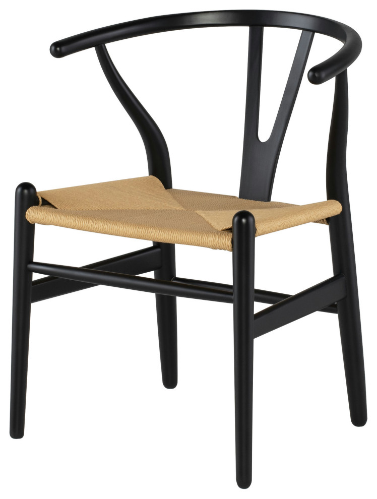 Alban Black Wood Dining Chair   Midcentury   Dining Chairs   by Kolibri Decor  Houzz