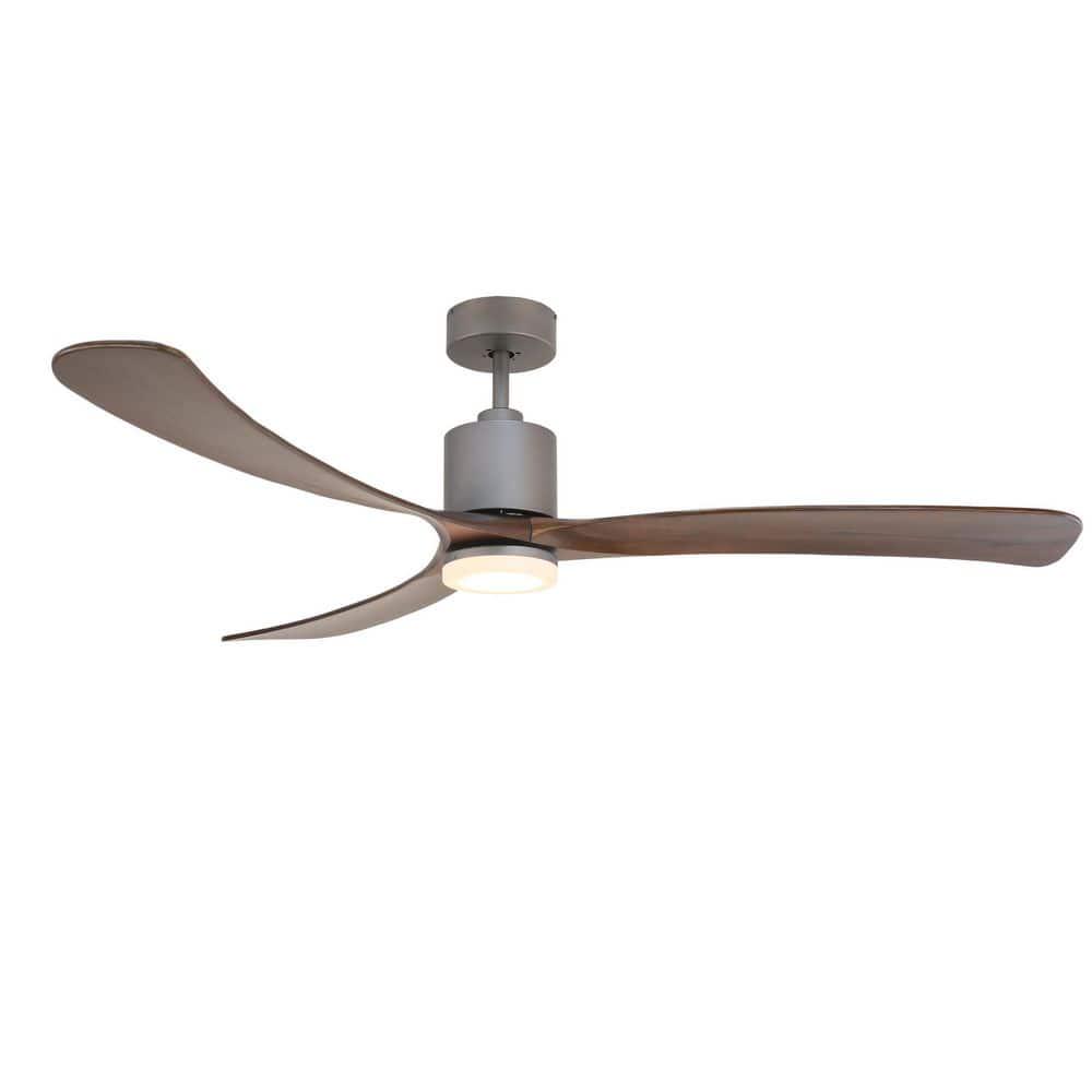 FORNO VOCE Curva 72 in Titanium Body and Black Walnut Wood Blade Voice Activated Smart Ceiling Fan