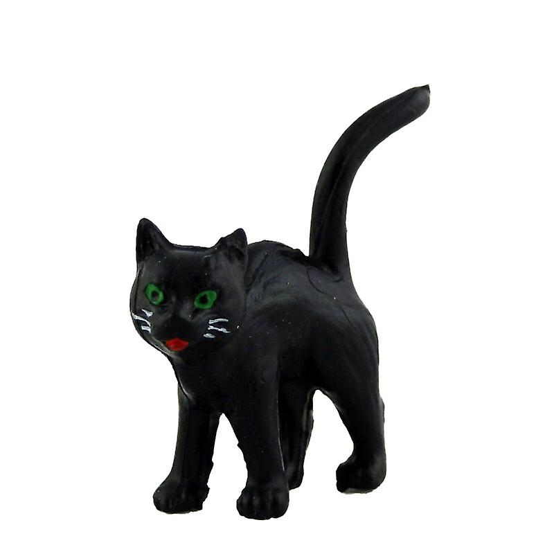 Dolls House Black Cat Standing Miniature Animal Halloween Accessory