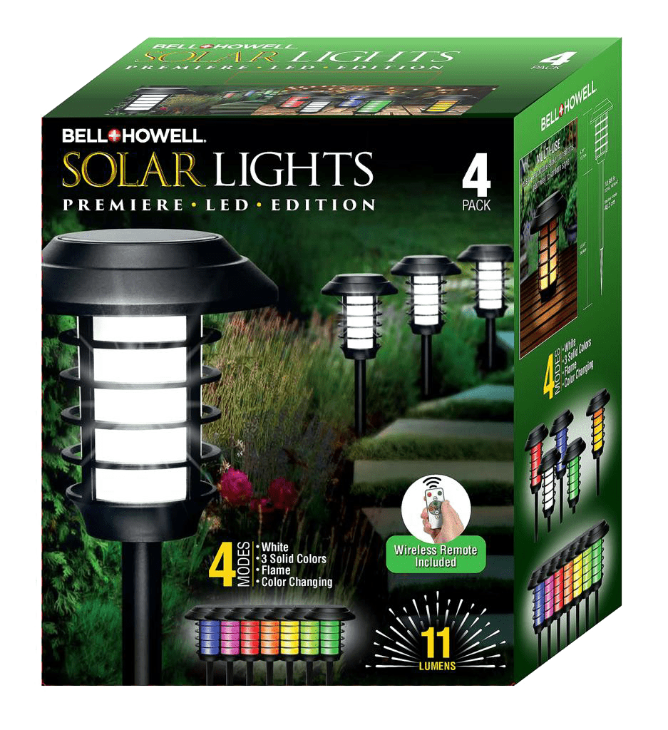 Bell + Howell Smart Solar Pathway Lights Color Changing 4 Pack