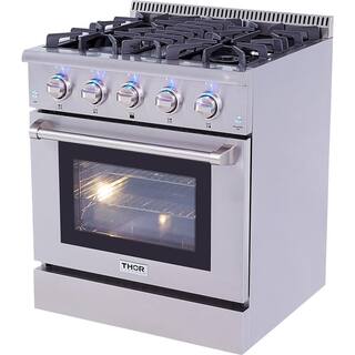 Thor Kitchen Pre-Converted Propane 30 in. 4.2 cu. ft. Dual Fuel Range in Stainless Steel HRD3088ULP