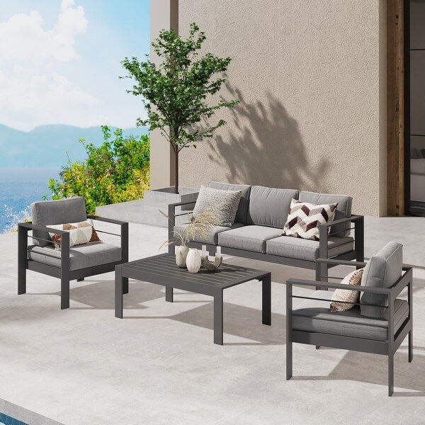 Royalcraft 4 Piece Aluminum Outdoor Patio Furniture Set