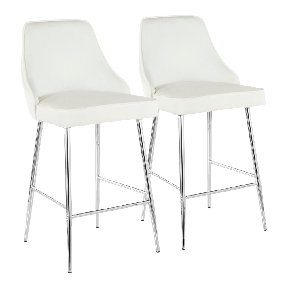 Silver Orchid Naldi Contemporary Chrome Counter Stool (Set of 2)   N/A