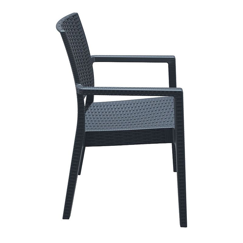 34 Gray Wickerlook Patio Stackable Dining Chair