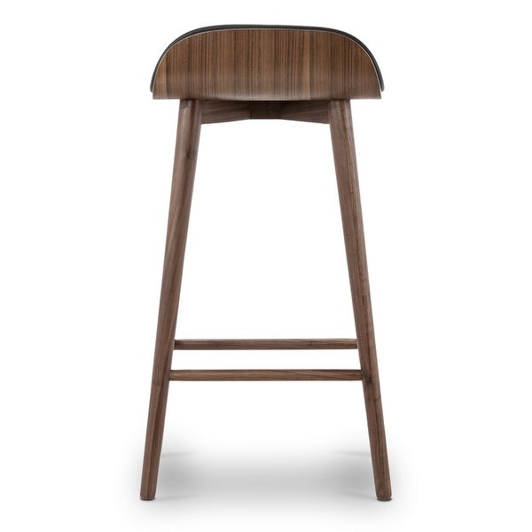 Poly and Bark Notello Leather Counter Stool - Solid Wood Frame