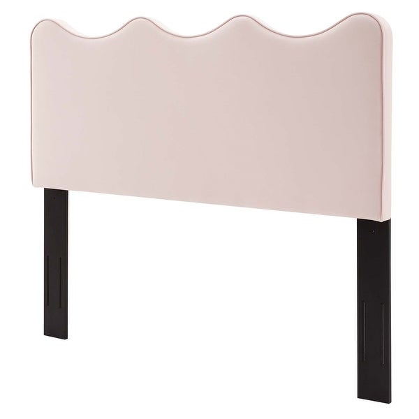 Monrovia Pink Velvet Upholstered Twin Size Headboard - - 34023698