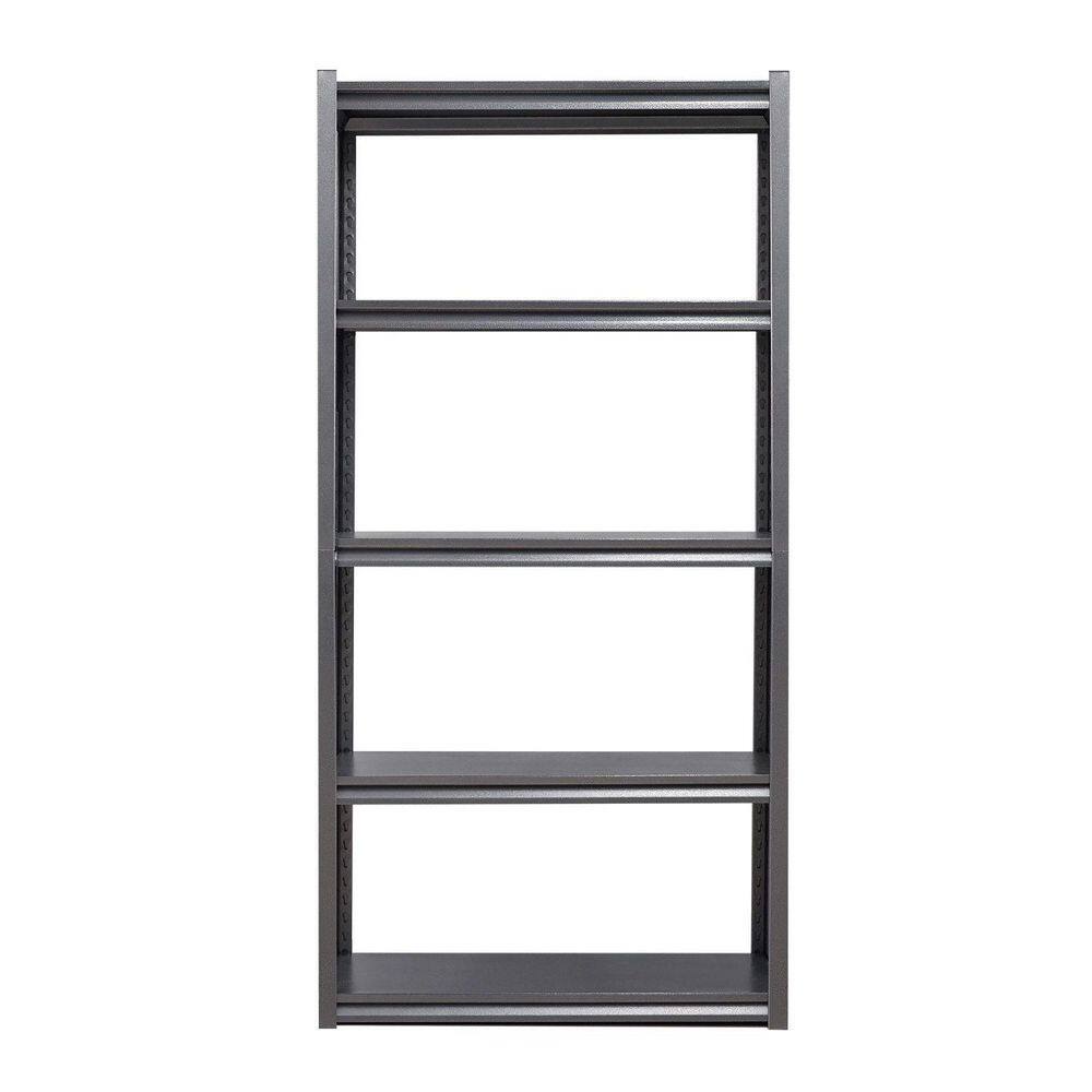 Tidoin Black 5-Tier Steel Shelving Unit Heavy Duty Shelving Garage Storage Utility Rack 31.5 in. W x 15.7 in. D x 63 in. H MOR-YDW1-363