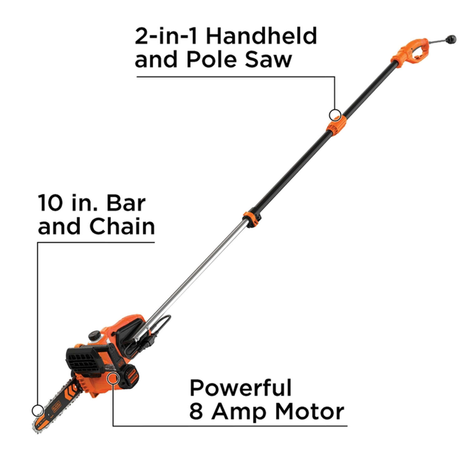 Black+Decker 10 in. Electric Pole Saw