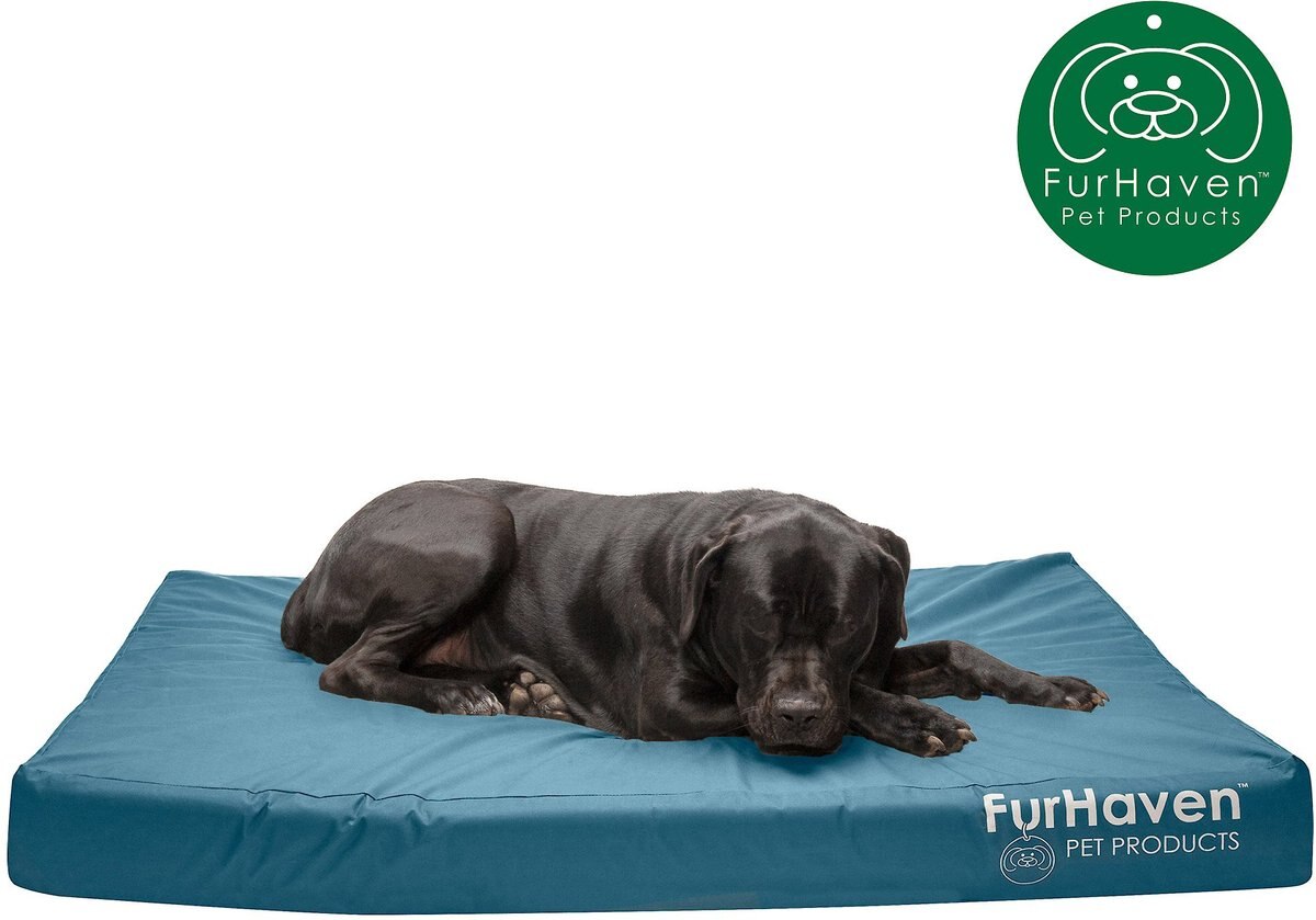 FurHaven Deluxe Oxford Full Support Dog and Cat Bed With Removable Cover