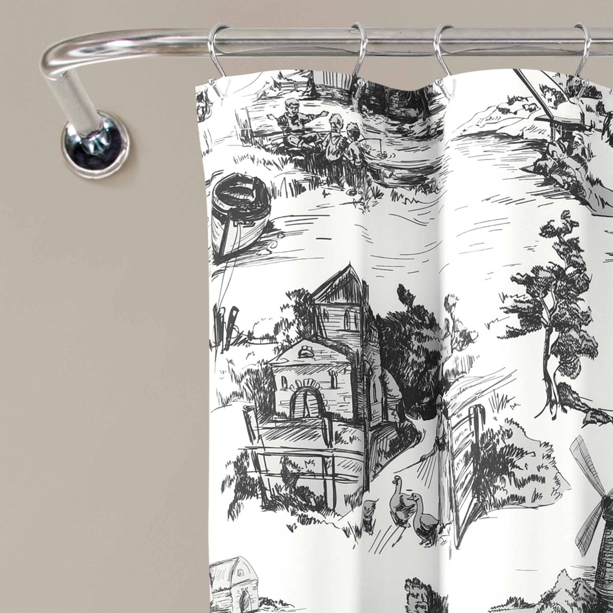 French Country Toile Shower Curtain