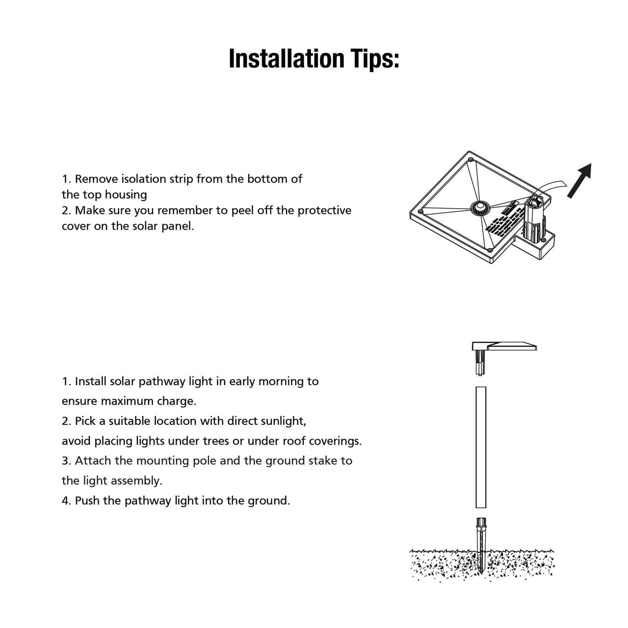 Mainstays Solar Powered Square Black Plastic LED Landscape Down Path Light， 10 Lumens