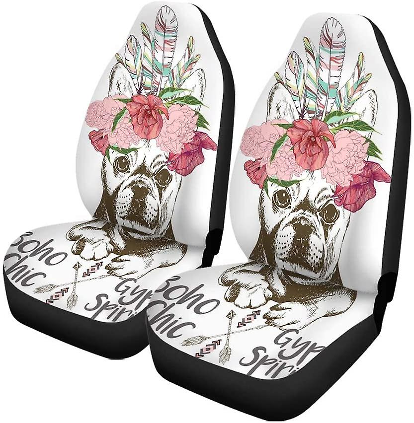 Set Of 2 Car Seat Covers Dog Universal Auto Front Seats Protector Fits For Car，suv Sedan，truck D---45665