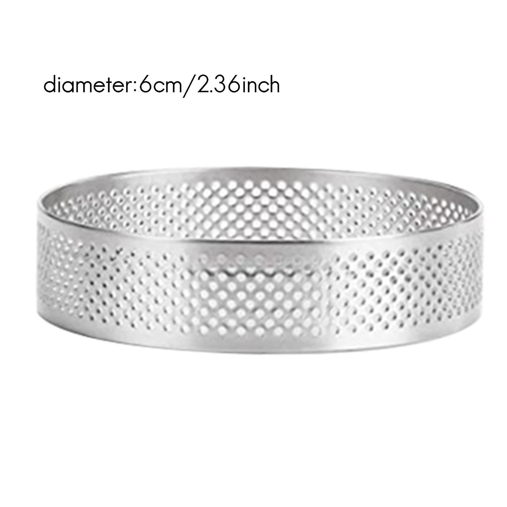 16pcs Stainless Steel Tart Ring， Heat-resistant Perforated Cake Mousse Ring Round Double Rolled Tar