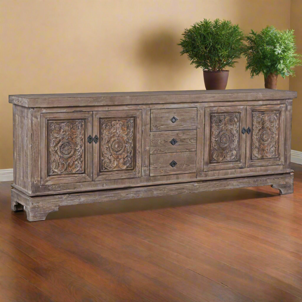 Amita 106 3-Drawer 4-Door Sideboard in Misty Mocha