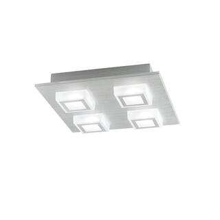 Hampton Bay Garfield 11 in. Integrated LED Brushed Aluminum Square Track Flush Mount 205517A