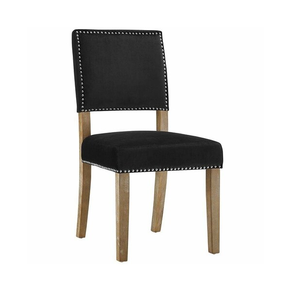 Fabric Upholstered Dining Side Chair Black - 19x36