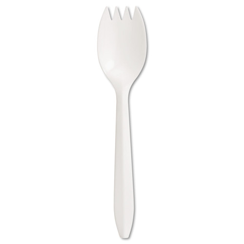 Boardwalk Mediumweight Polypropylene Cutlery， Spork， White， 1000/Carton