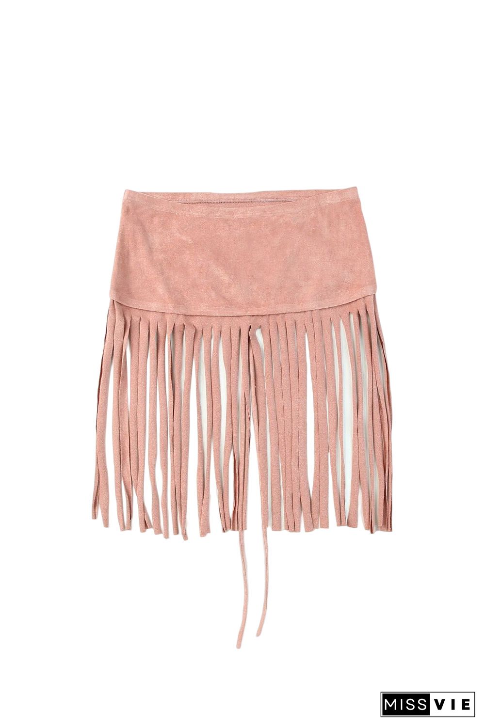 Pink Tassel Drawstring Bandeau Crop Tank Top