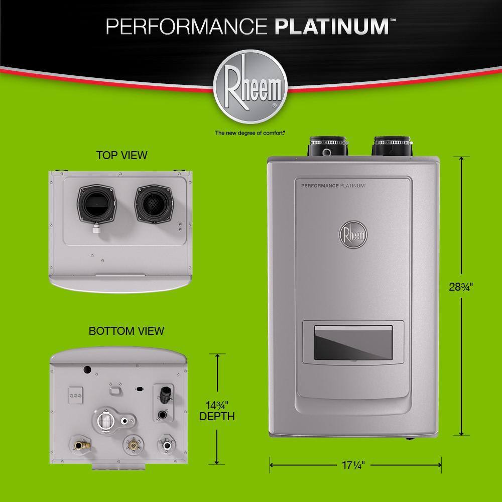 Rheem Performance Platinum 9.9 GPM Liquid Propane High Efficiency Indoor Recirculating Tankless Water Heater ECOH180DVRHLP